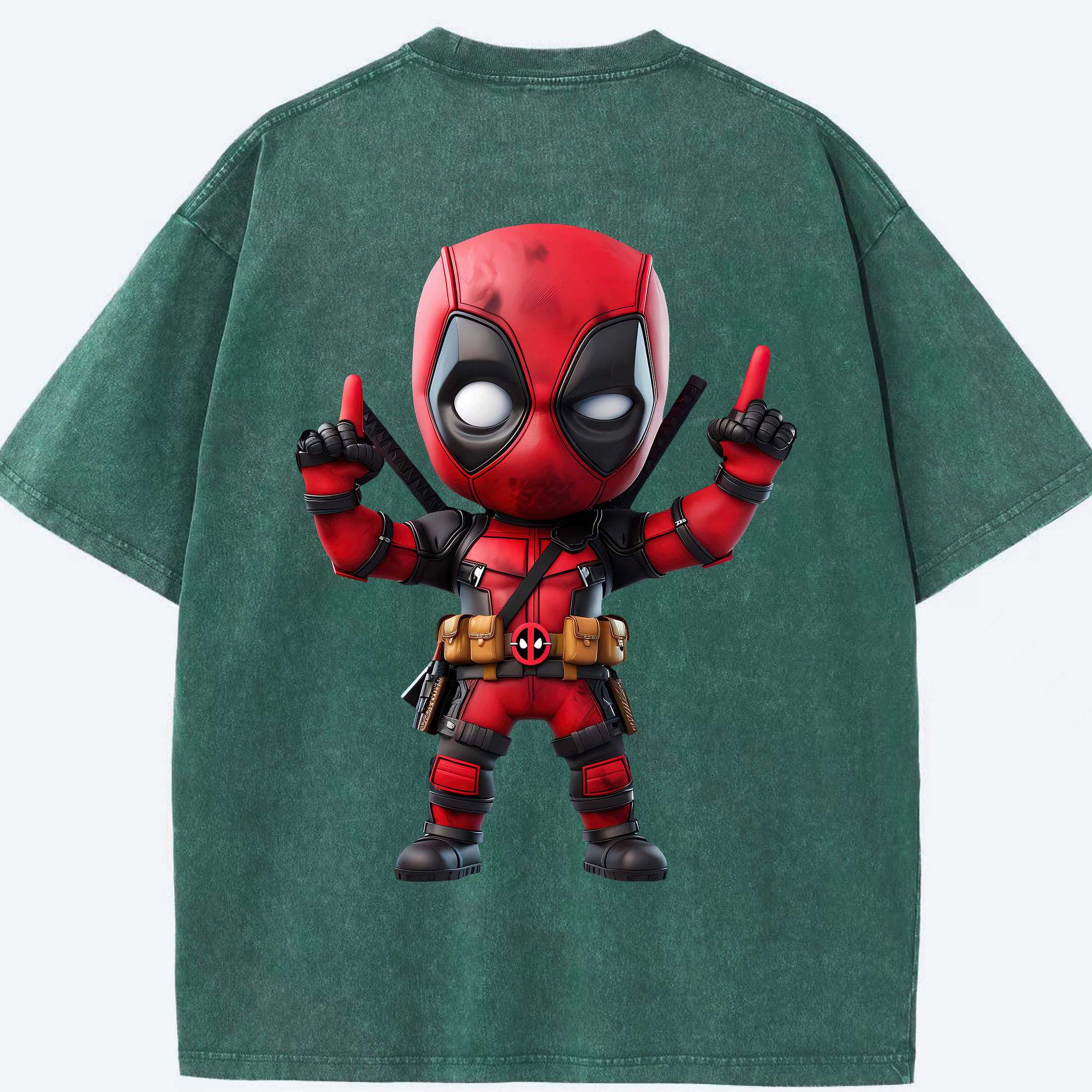 （画像用） Deadpool デッドプール 綿100% ヴィンテージ風 半袖Tシャツ（背面プリント）